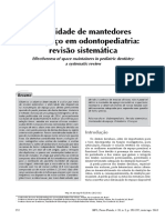 Efetividade de mantedores de espaço em odontopediatria