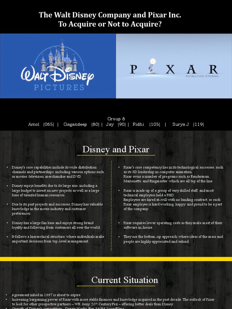 Disney-Pixar Acquisition Analysis | PDF | Pixar | The Walt Disney Company