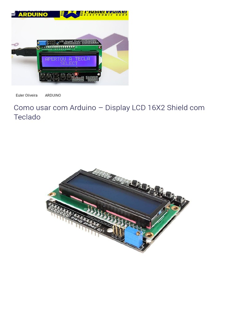 Como Usar Com Arduino - Display LCD 16X2 Shield Com Teclado - BLOG ...