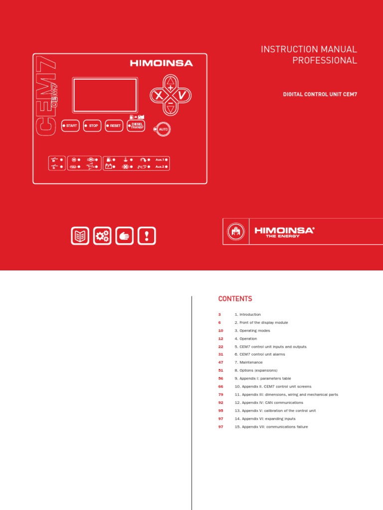 Instruction Manual Professional: Digital Control Unit Cem7 | PDF ...