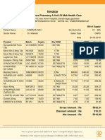 Invoice for medicines from Medicure Pharmacy