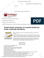 Cheat Sheet Summary Consent Levels For Body Corporate
