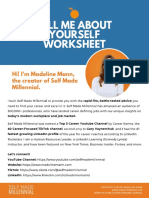 Tell Me About Yourself Worksheet - Self Made Millennial