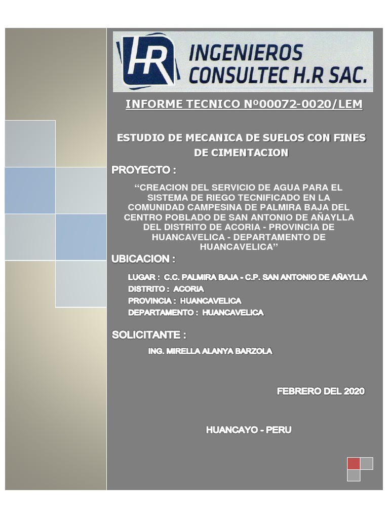 Informe De Estudio De Suelos Descargar Gratis Pdf Fundación