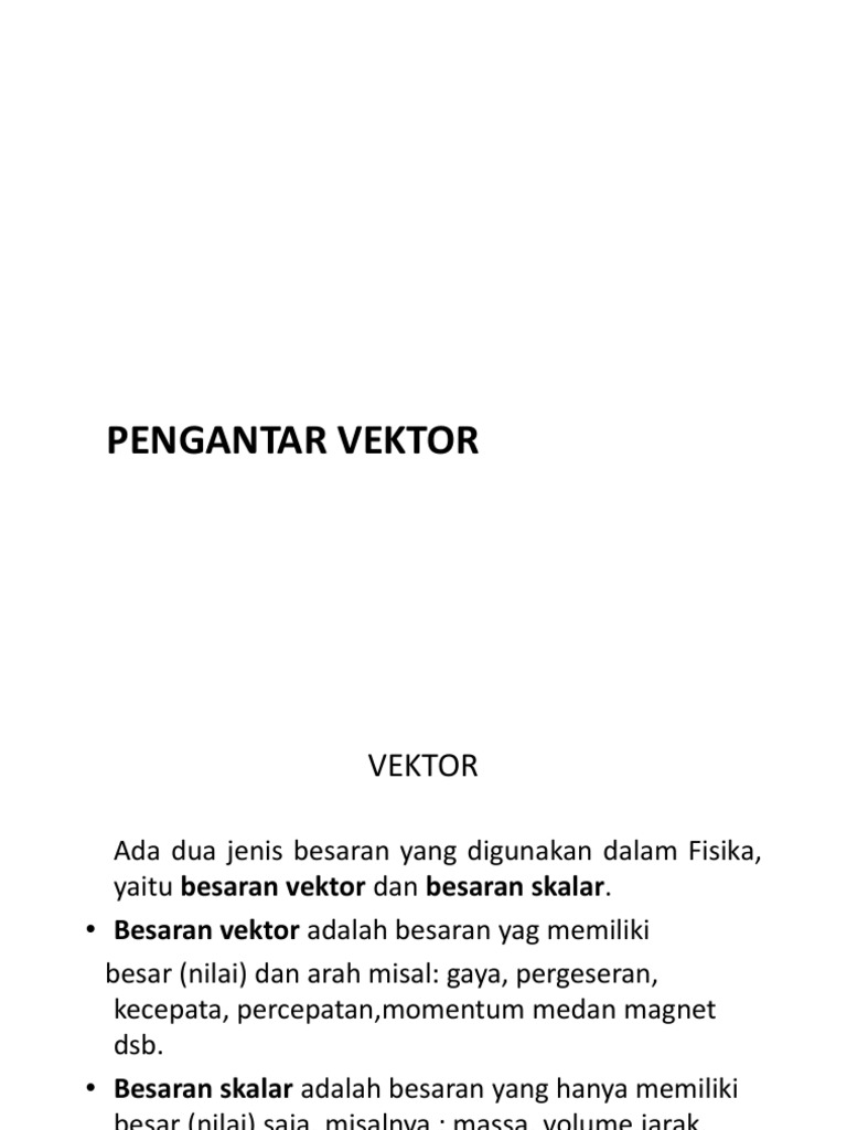 Pengantar Besaran Vektor dan Skalar | PDF