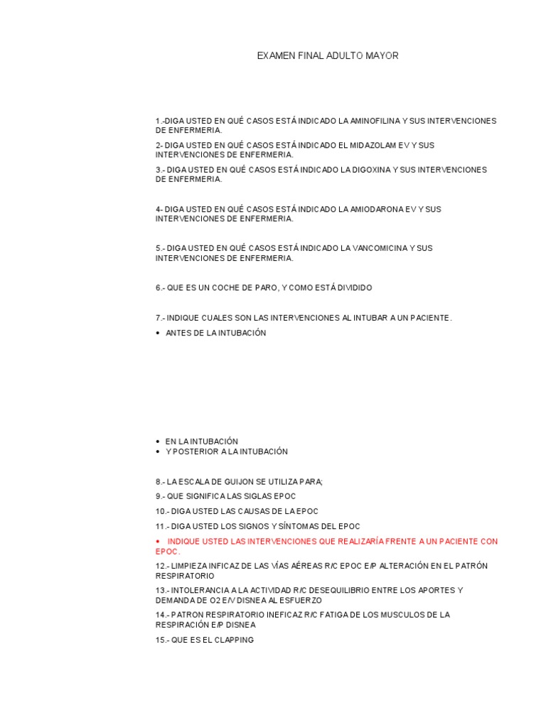 Examen Adulto Mayor | PDF