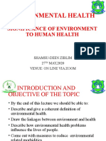 Environmental Health: Significance of Environment To Human Health