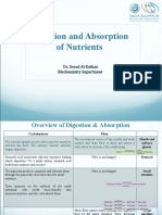 Digestion and Absorption of Nutrients: Dr. Sooad Al-Daihan Biochemistry Department