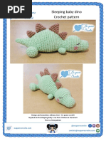 Sleeping Baby Dino - Adriana Gori - Eu Quero Croche - ENG