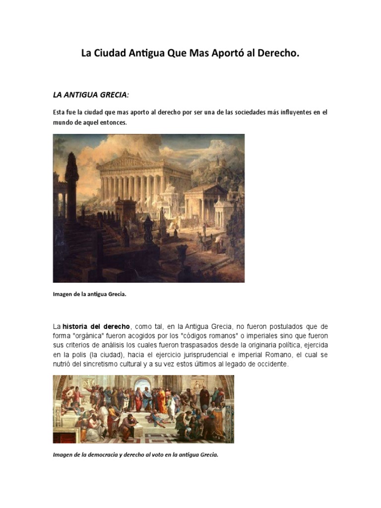 Cuál Es La Ciudad Más Antigua Del Mundo La Ciudad Antigua Que Mas Aportó Al Derecho | PDF | Antigua Grecia |  Aristóteles