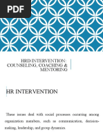 HRD Intervention: Counseling, Coaching & Mentoring