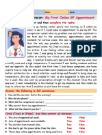 Reading Comprehension My First Online GP Appointme Reading Comprehension Exercises 127529