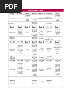 Workout Calendar