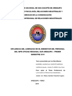 Tesis-Influencia Del Liderazgo en El Bienestar Del Personal Del Inpe Oficina Regional Sur Arequipa-Primer Semestre 2019 PDF