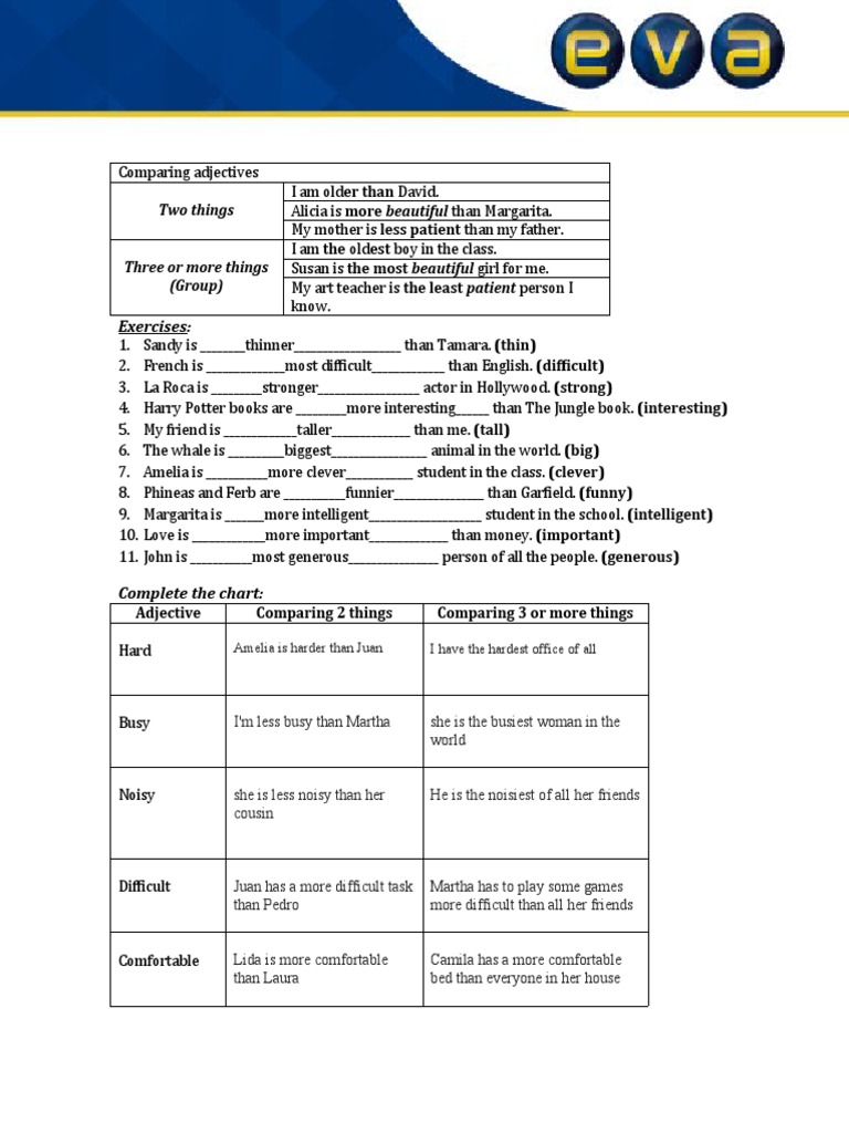 COMPARING ADJECTIVES Semana 5 PDF Bodies Of The Solar System Science