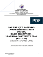 San Enrique National Comprehensive High School Basic Education - Learning Continuity Plan (BE-LCP+)