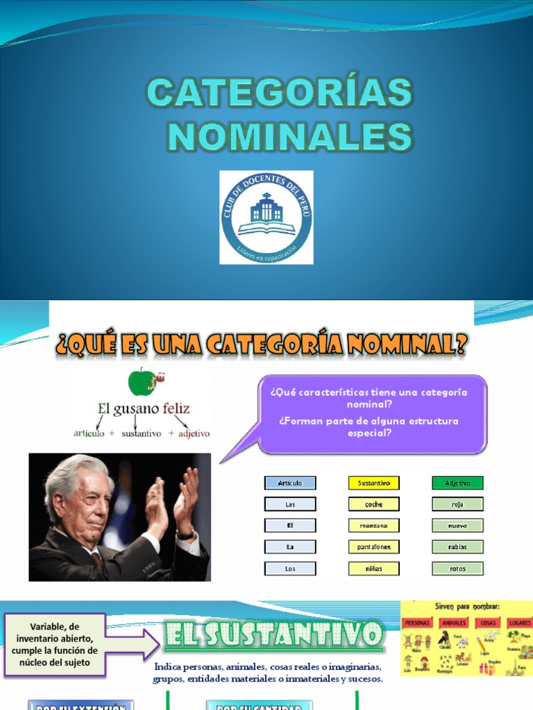 Características de la categoría nominal | PDF | Adjetivo | Gramática