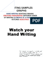 Writing Samples Graphs: Hand Writing Elements of A Paragraph