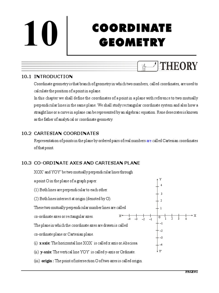 Coordinate Geometry Class 10 Guide | PDF | Cartesian Coordinate System ...