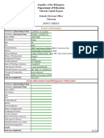 Input Sheet: Department of Education