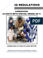 Training Regulations: Caregiving (Clients With Special Needs) NC Ii