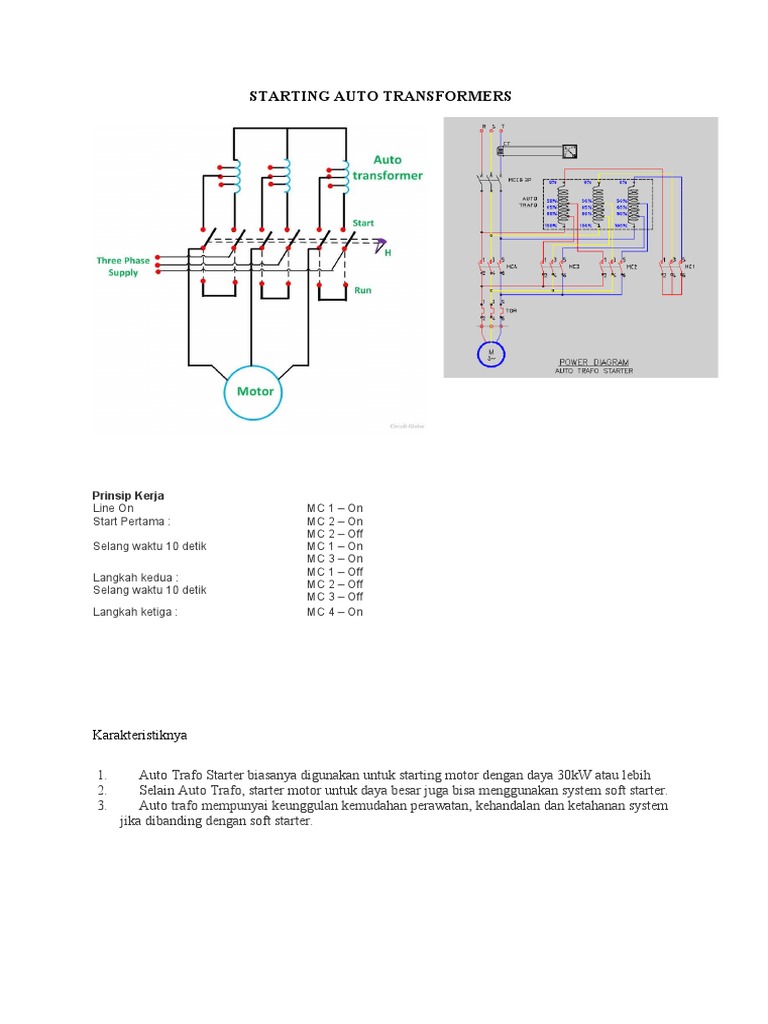 Skema Starter Autotransformer Motor | PDF | Komputer