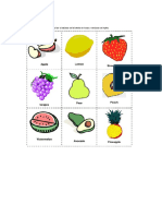 Fichas para Jugar A La Loteria de Las Frutas y Verduras