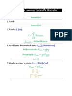 Calculo de Presiones Instalación Hidraulica