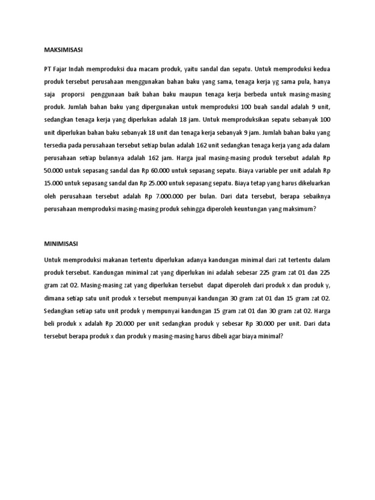 Contoh Kombinasi Produk | PDF
