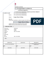 Material and Equipment Approval: Copper Pipe & Fitting