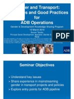 Gender and Transport: Key Issues and Good Practices For ADB Operations