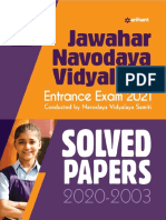 Jawahar Navodaya Vidyalaya Class 6 Entrance Exam 2021 Solved Papers 2003-2020