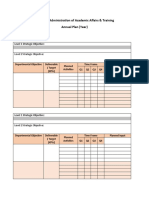 Executive Administration of Academic Affairs & Training Annual Plan (Year)