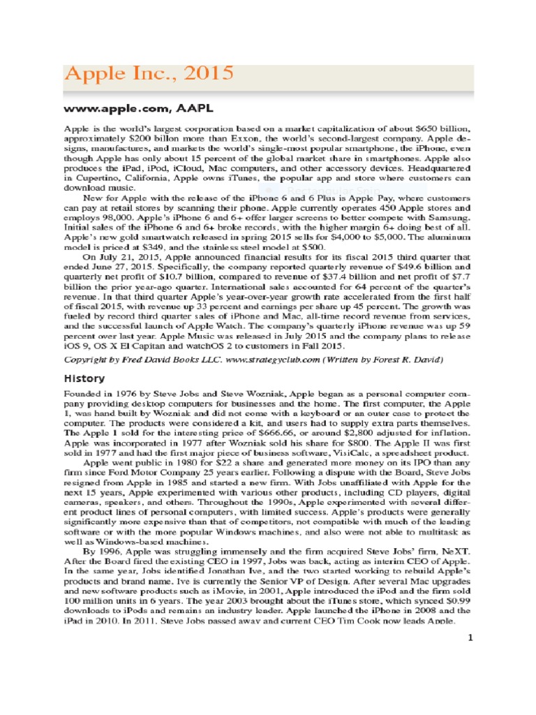 Apple Inc., 2015, 9p | PDF