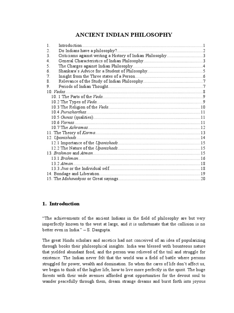 Overview of Ancient Indian Philosophy | PDF | Vedas | Brahman