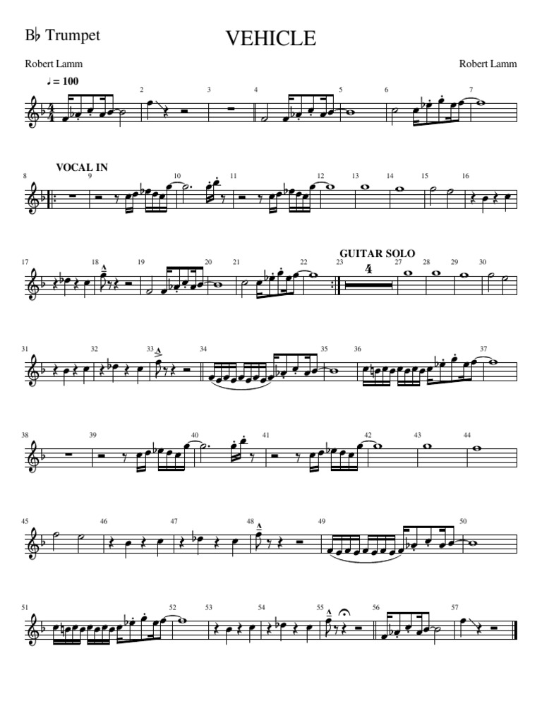 Vehicle Ides of March Trumpet PDF