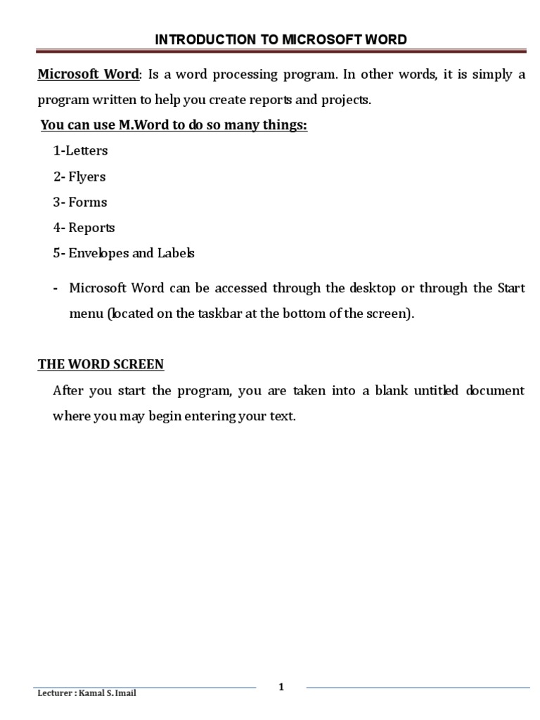 Microsoft Word Basics for Students | PDF | Microsoft Word | Page Layout