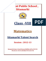 Class VIII Maths Sitamarhi Talent Search 2013 1 (1)