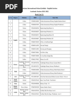 Pakistan International School Jeddah - English Section Academic Session 2021-2022 Book List Y1