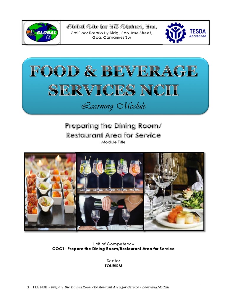 FBS NCII: Dining Room Preparation Guide | PDF | Waiting Staff | Tableware