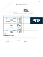 COAL ASTM Certificate 