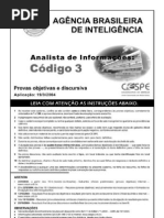 PROVA ABIN 2004 ANALISTA DE INFORMAÇÕES 3