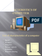 Characteristics of computer