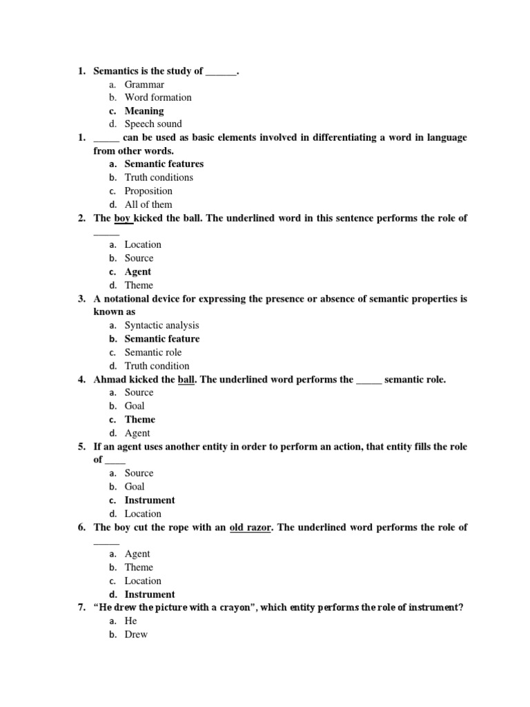 Understanding Semantic Roles and Meanings | PDF | Human Communication ...