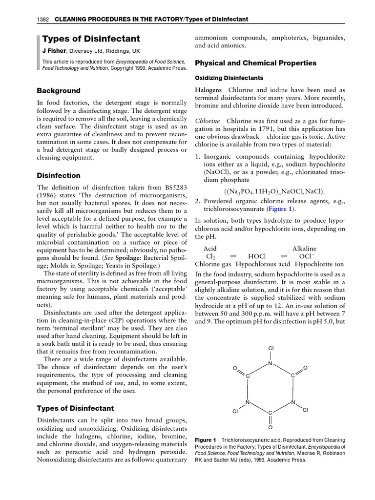 Types Of Disinfectant Pdf Disinfectant Chlorine