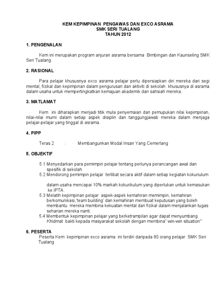 Kem Kepimpinan Exco 2012 | PDF