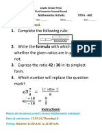 Complete The Following Rule:: Whether The Given Ratios Are in Proportion or Not. Form. Mark?
