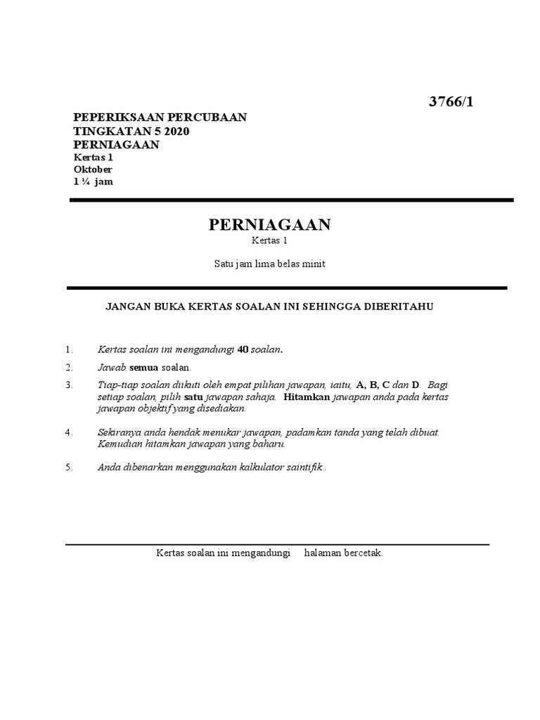 Trialk1 Perniagaan Maran 2020 Pdf