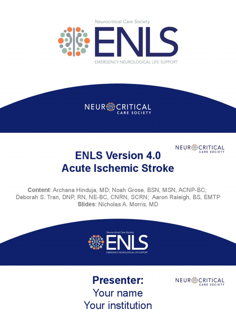 Enls v4 0 Ais Slides Final | PDF | Stroke | Medical Specialties
