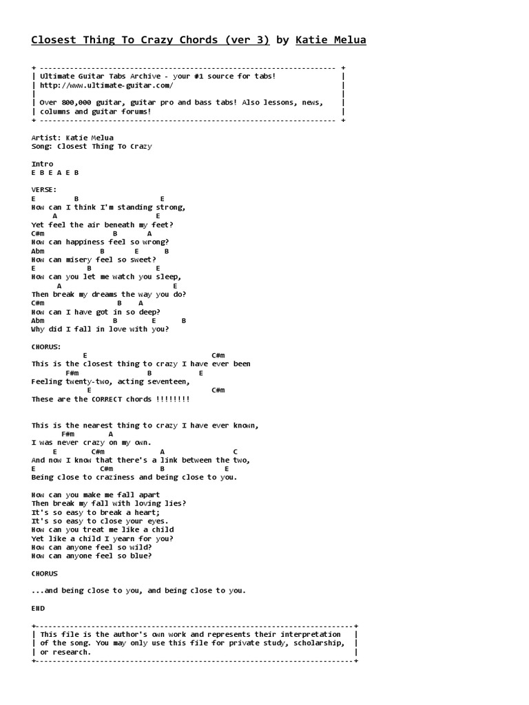 Crazy Genius Chords